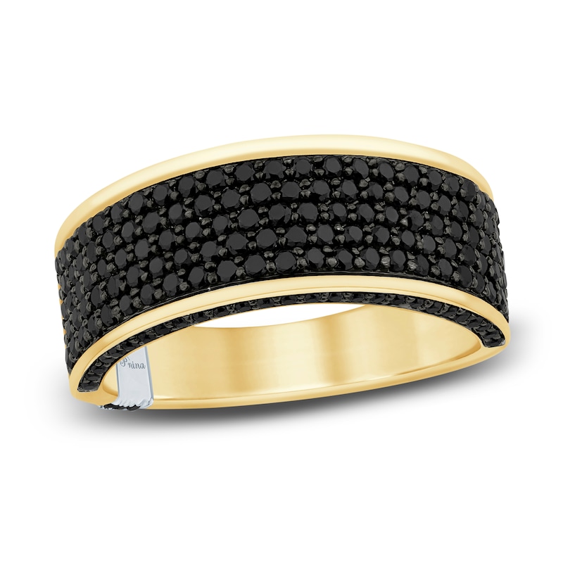Pnina Tornai Men's Black Diamond Ring 1-1/2 ct tw 14K Yellow Gold