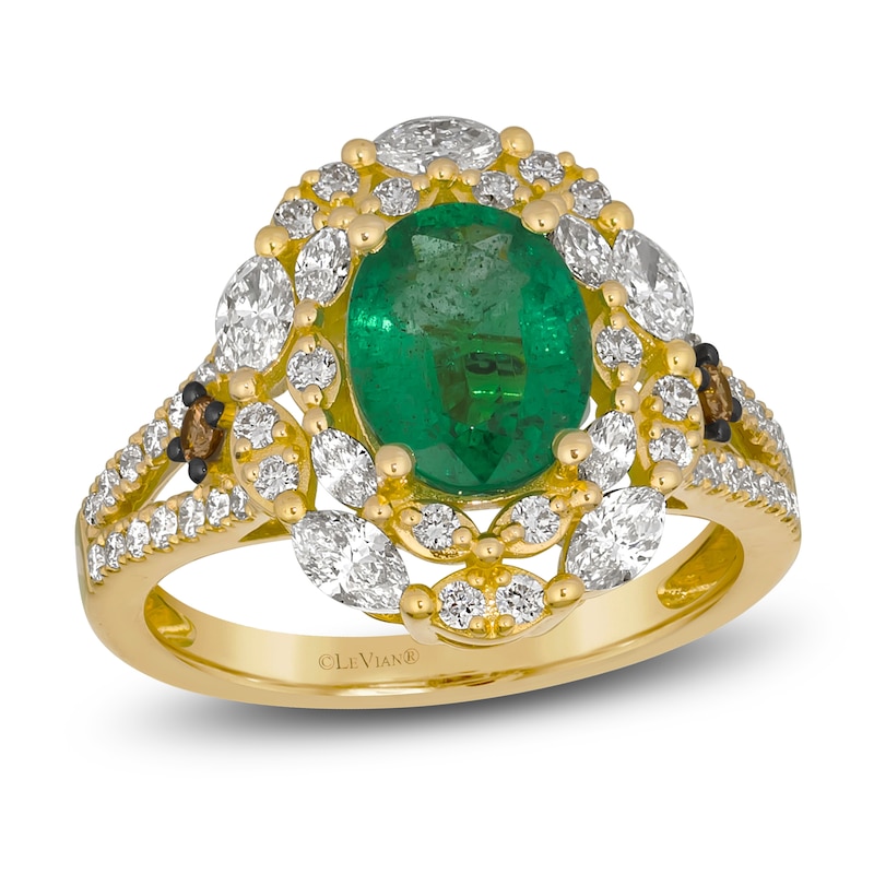 Main Image 1 of Le Vian Natural Emerald Ring 7/8 ct tw 18K Honey Gold