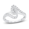 Thumbnail Image 1 of Pear & Round-Cut Diamond Bypass Ring 3/4 ct tw 14K White Gold