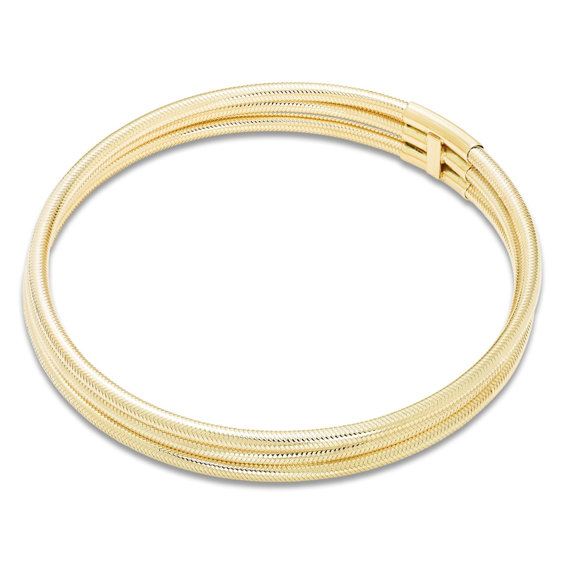 Main Image 2 of Italia D'Oro Three-Strand Stretch Bracelet 14K Yellow Gold 7"