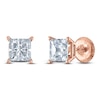 Thumbnail Image 1 of Princess-Cut Lab-Created Diamond Solitaire Stud Earrings 3 ct tw 14K Rose Gold (F/SI2)