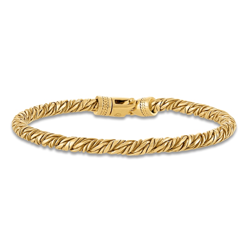 Main Image 1 of 1933 by Esquire Men's Twist Rope Bracelet 14K Yellow Gold Plated Sterling Silver 8.5"