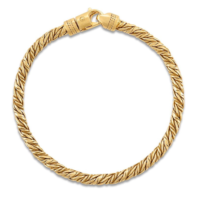 Main Image 2 of 1933 by Esquire Men's Twist Rope Bracelet 14K Yellow Gold Plated Sterling Silver 8.5"