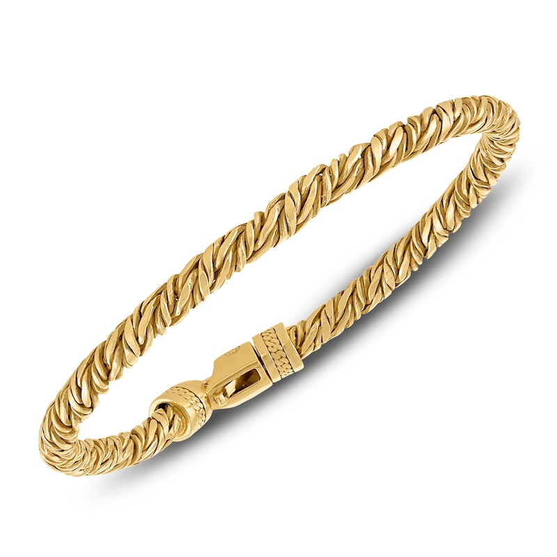 Main Image 3 of 1933 by Esquire Men's Twist Rope Bracelet 14K Yellow Gold Plated Sterling Silver 8.5"