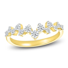 Diamond Zigzag Stackable Fashion Ring 1/2 ct tw 10K Yellow Gold