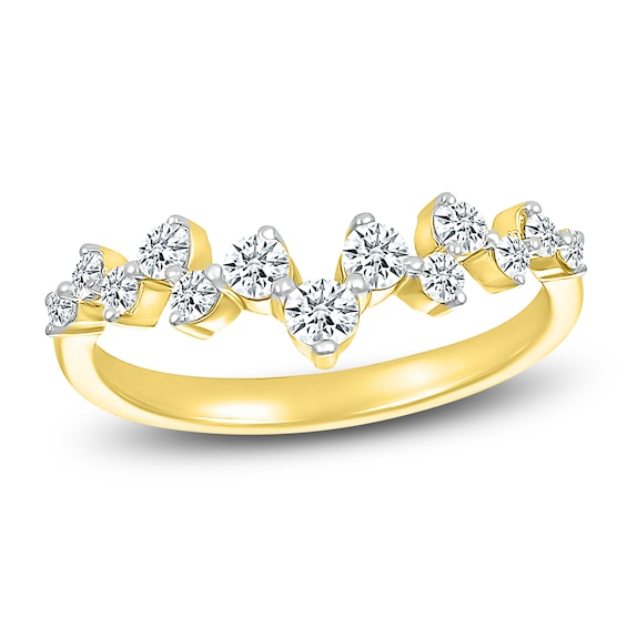 Jared Signature&nbsp;Diamond Zigzag Stackable Fashion Ring 1/2 ct tw 10K Yellow Gold