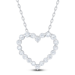 Jared Signature Diamond Heart Outline Necklace 1/2 ct tw 10K White Gold 18"