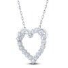 Thumbnail Image 2 of Diamond Heart Outline Necklace 1/2 ct tw 10K White Gold 18"