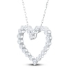 Thumbnail Image 3 of Diamond Heart Outline Necklace 1/2 ct tw 10K White Gold 18"