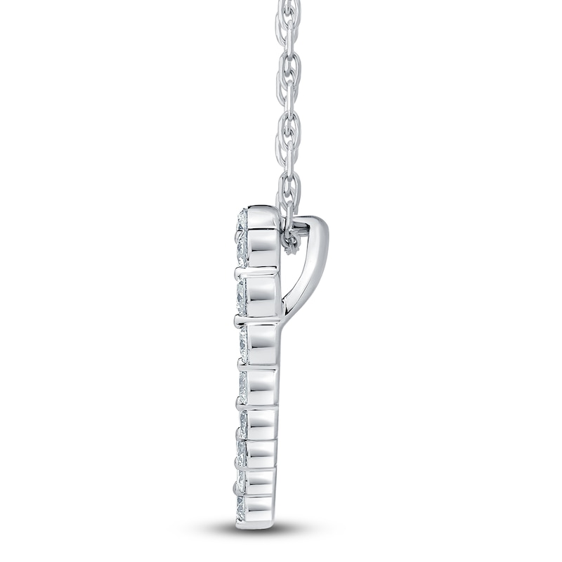 Main Image 4 of Diamond Heart Outline Necklace 1/2 ct tw 10K White Gold 18"