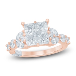 Pnina Tornai Princess-Cut Quad Diamond Engagement Ring 3 ct tw 14K Rose Gold