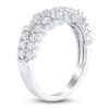 Thumbnail Image 3 of Lab-Grown Baguette & Round-Cut Diamond Contour Anniversary Ring 1 ct tw 14K White Gold
