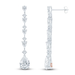 Pnina Tornai Pear-Shaped & Round-cut Lab-Grown Diamond Drop Earrings 3-1/4 ct tw 14K White Gold