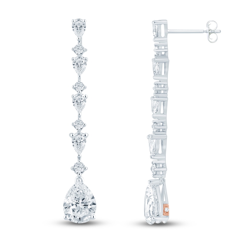 Main Image 1 of Pnina Tornai Pear-Shaped & Round-cut Lab-Grown Diamond Drop Earrings 3-1/4 ct tw 14K White Gold