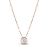 Thumbnail Image 1 of Certified Round-Cut Diamond Bezel-Set Solitaire Necklace 1/4 ct tw 14K Rose Gold 18" (I1/I)