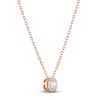 Thumbnail Image 2 of Certified Round-Cut Diamond Bezel-Set Solitaire Necklace 1/4 ct tw 14K Rose Gold 18" (I1/I)