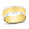Thumbnail Image 1 of Men's Brushed & Milgrain Wedding Band 8mm 14K Two-Tone Gold
