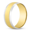Thumbnail Image 2 of Men's Brushed & Milgrain Wedding Band 8mm 14K Two-Tone Gold