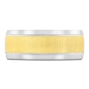 Thumbnail Image 3 of Men's Brushed & Milgrain Wedding Band 8mm 14K Two-Tone Gold