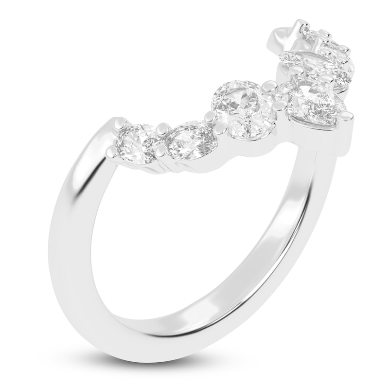 Main Image 2 of Created By Jared Studio Lab-Grown Pear-Shaped & Oval-Cut Diamond Anniversary Ring 1/2 ct tw 14K White Gold