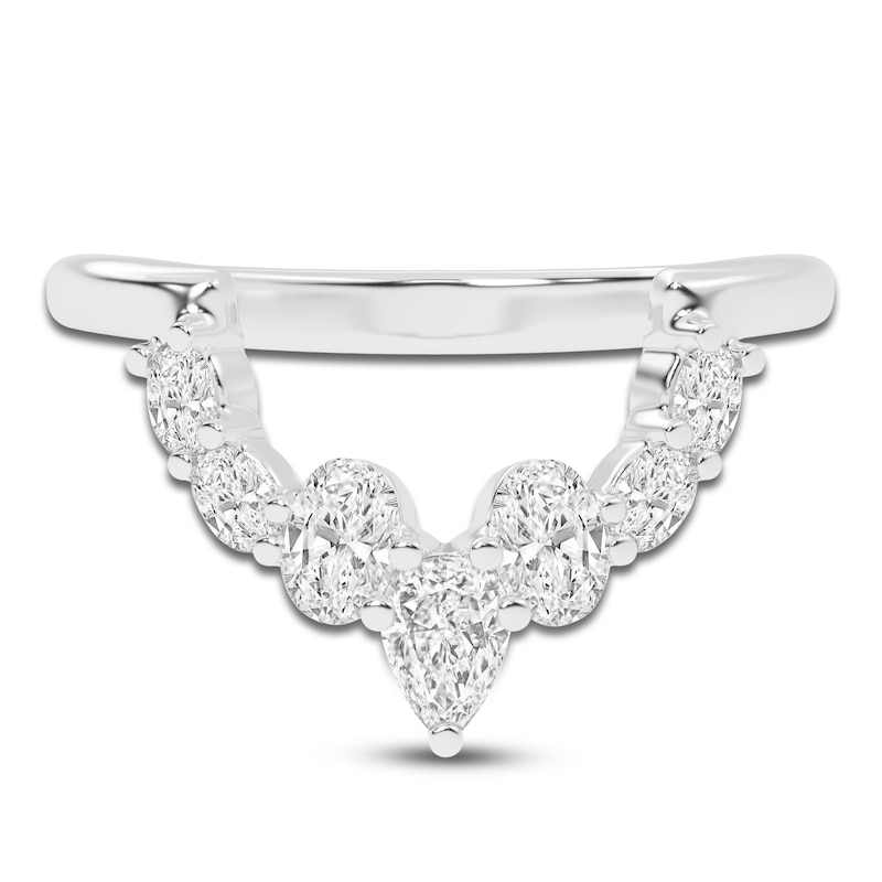 Main Image 3 of Created By Jared Studio Lab-Grown Pear-Shaped & Oval-Cut Diamond Anniversary Ring 1/2 ct tw 14K White Gold