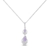 Thumbnail Image 3 of Pear-Shaped Natural Amethyst & Diamond Drop Necklace 1/20 ct tw 10K White Gold 18"