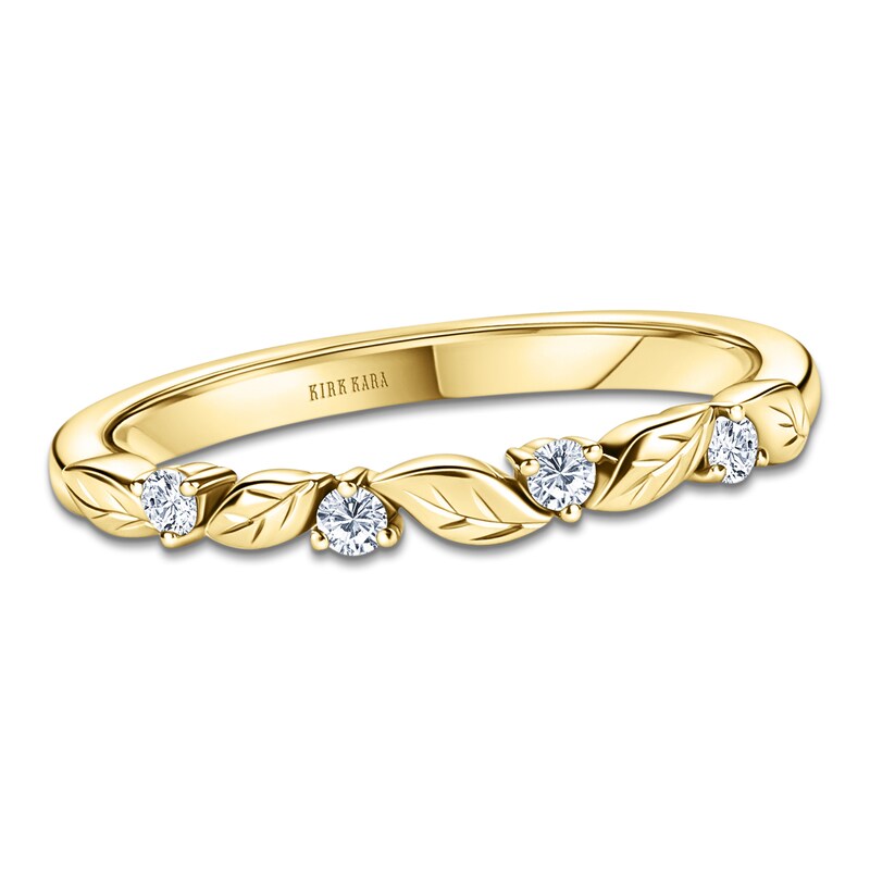 Kirk Kara Diamond Four-Stone Leaf Wedding Band 1/15 ct tw 18K Gold