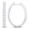 Thumbnail Image 1 of Lab-Grown Diamond Oval Hoop Earrings 2 ct tw 14K White Gold