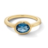 Thumbnail Image 1 of Jared Design House Oval-Cut Natural London Blue Topaz Ring 14K Yellow Gold