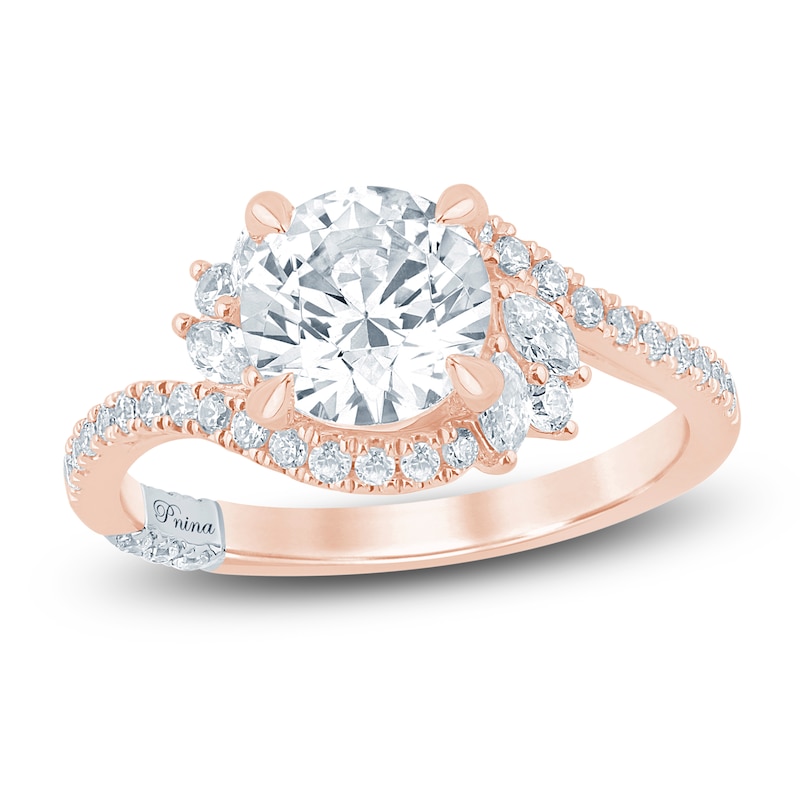 Pnina Tornai Round-Cut Lab-Grown Diamond Bypass Ring 2 ct tw 14K Rose Gold