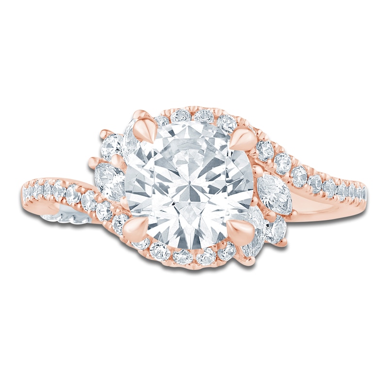 Main Image 3 of Pnina Tornai Round-Cut Lab-Grown Diamond Bypass Ring 2 ct tw 14K Rose Gold