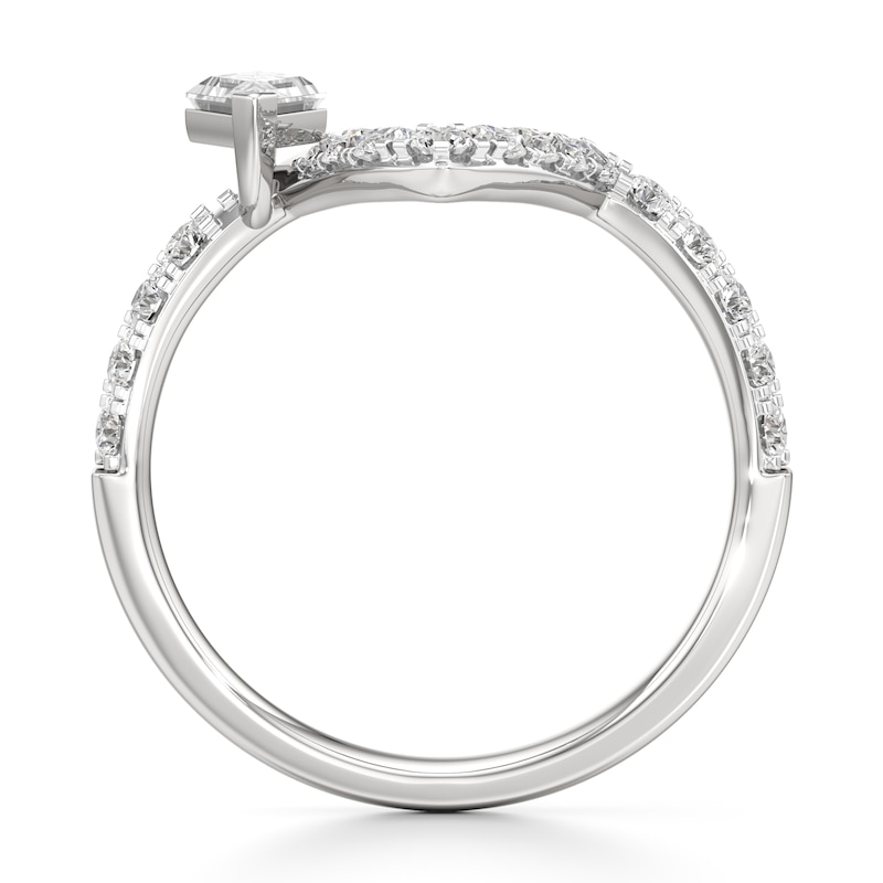 Main Image 2 of J'Lure Lozenge Step-Cut Lab-Grown Diamond Contour Wedding Band 7/8 ct tw 18K White Gold