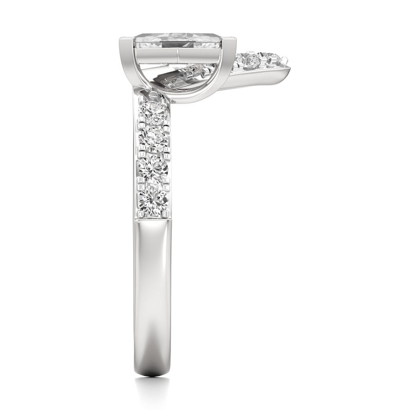 Main Image 3 of J'Lure Lozenge Step-Cut Lab-Grown Diamond Contour Wedding Band 7/8 ct tw 18K White Gold