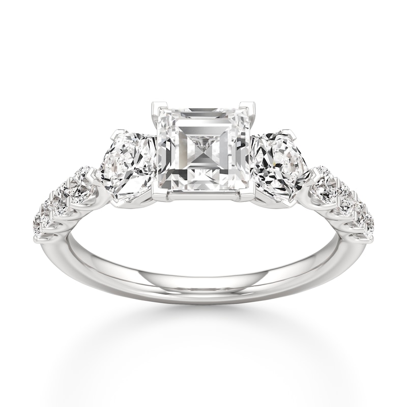 Main Image 1 of J'Lure Carre Step-Cut Lab-Grown Diamond Engagement Ring 2 ct tw 18K White Gold