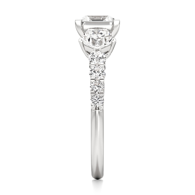 Main Image 3 of J'Lure Carre Step-Cut Lab-Grown Diamond Engagement Ring 2 ct tw 18K White Gold