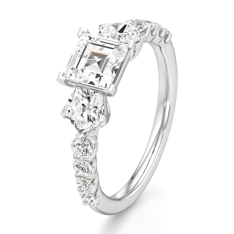 Main Image 4 of J'Lure Carre Step-Cut Lab-Grown Diamond Engagement Ring 2 ct tw 18K White Gold