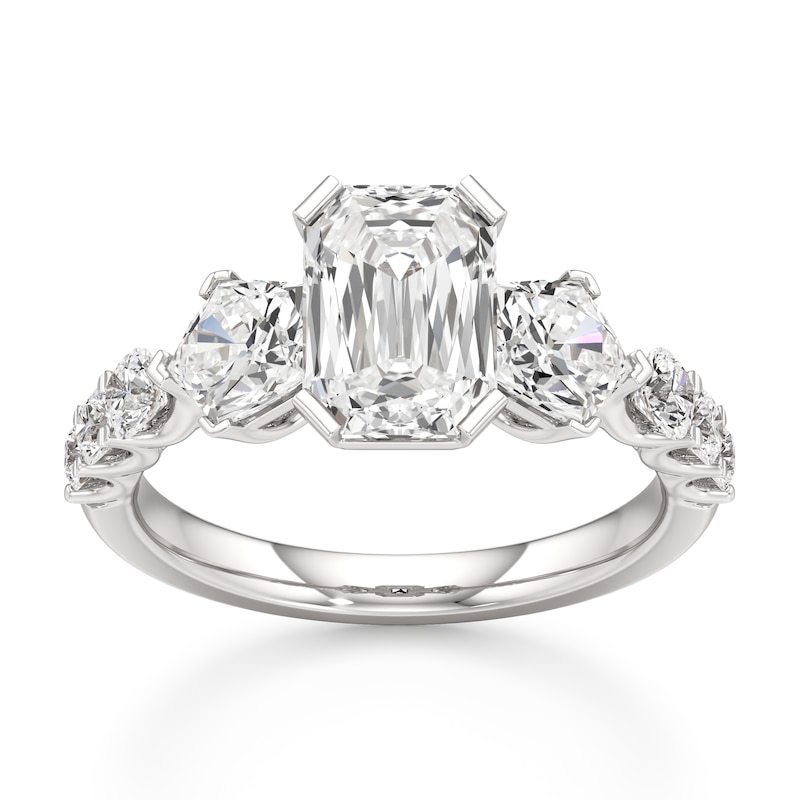 Main Image 1 of J'Lure Imperial-Emerald Step-Cut Lab-Grown Diamond Engagement Ring 3-1/2 ct tw 18K White Gold