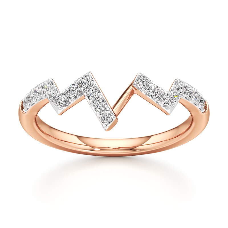 Main Image 1 of J'Lure Lab-Grown Diamond Angled Contour Wedding Band 1/4 ct tw 18K Rose Gold