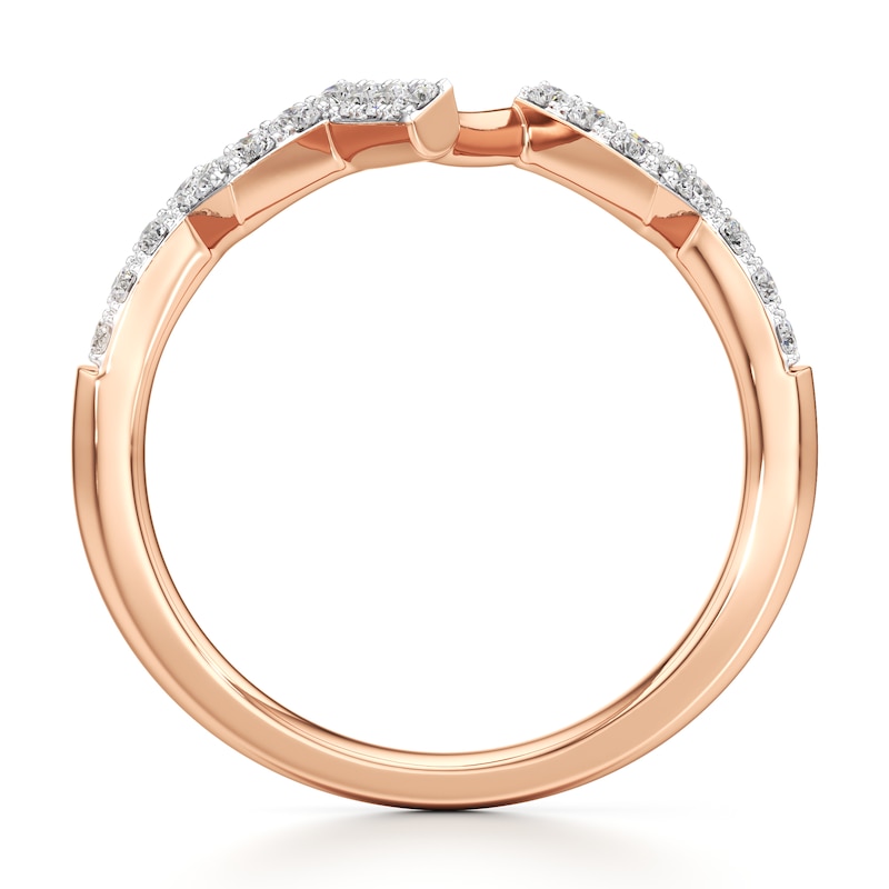 Main Image 2 of J'Lure Lab-Grown Diamond Angled Contour Wedding Band 1/4 ct tw 18K Rose Gold