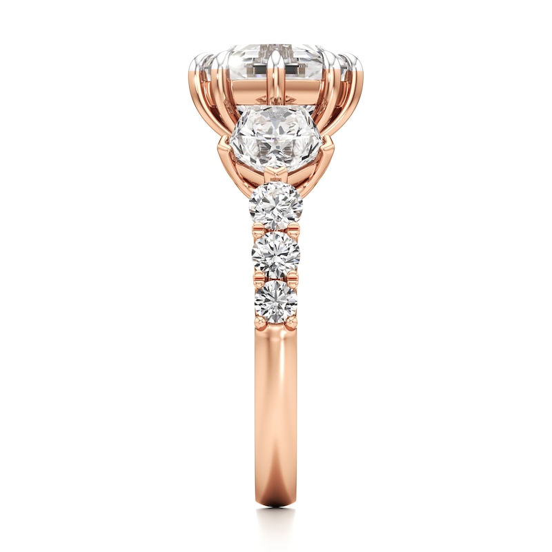 Main Image 3 of J'Lure Octagon Step-Cut Lab-Grown Diamond Engagement Ring 3-1/2 ct tw 18K Rose Gold