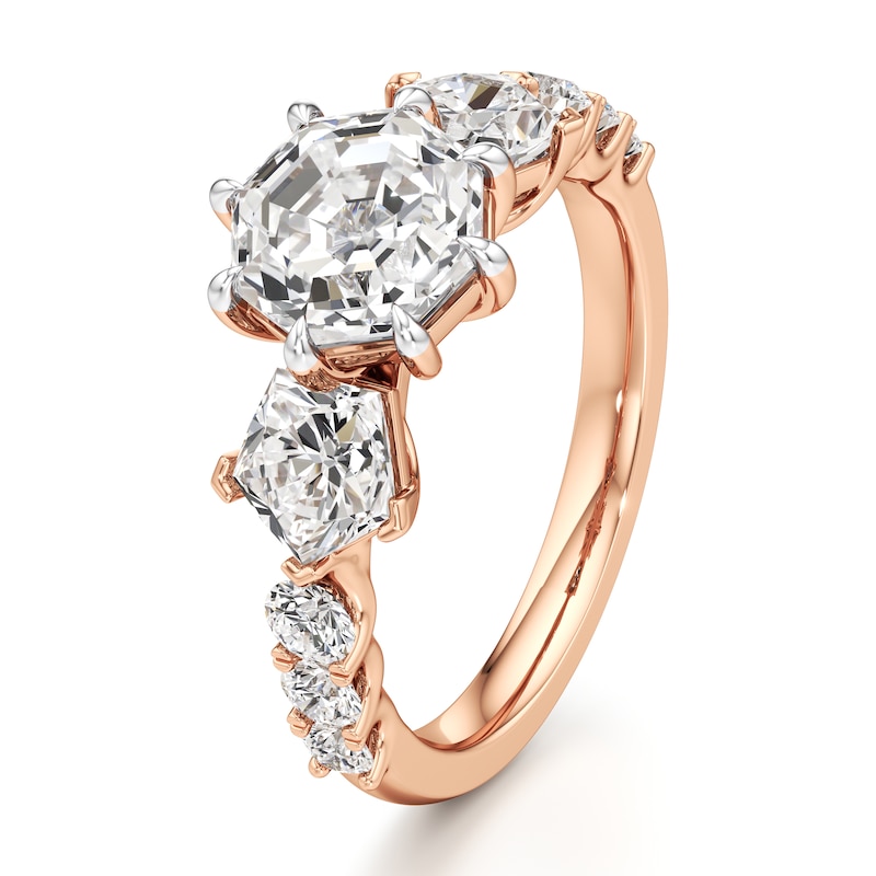 Main Image 4 of J'Lure Octagon Step-Cut Lab-Grown Diamond Engagement Ring 3-1/2 ct tw 18K Rose Gold