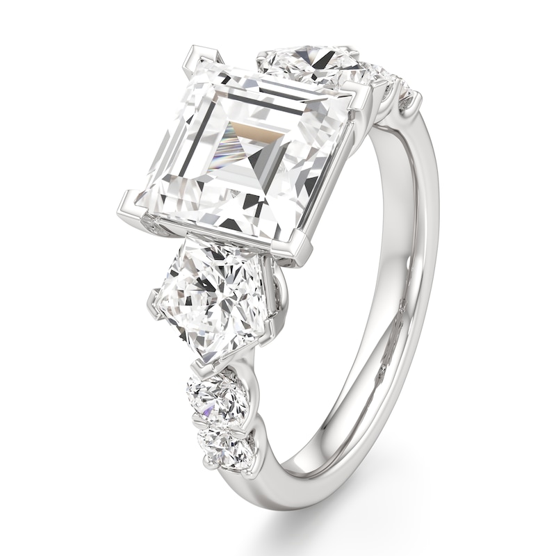 Main Image 4 of J'Lure Carre Step-Cut Lab-Grown Diamond Engagement Ring 4-3/4 ct tw 18K White Gold
