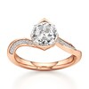 Thumbnail Image 1 of J'Lure Octagon Step-Cut Lab-Grown Diamond Bypass Engagement Ring 2-1/6 ct tw 18K Rose Gold