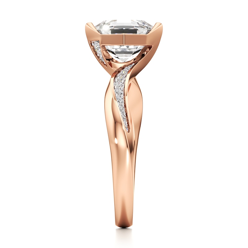 Main Image 3 of J'Lure Octagon Step-Cut Lab-Grown Diamond Bypass Engagement Ring 2-1/6 ct tw 18K Rose Gold