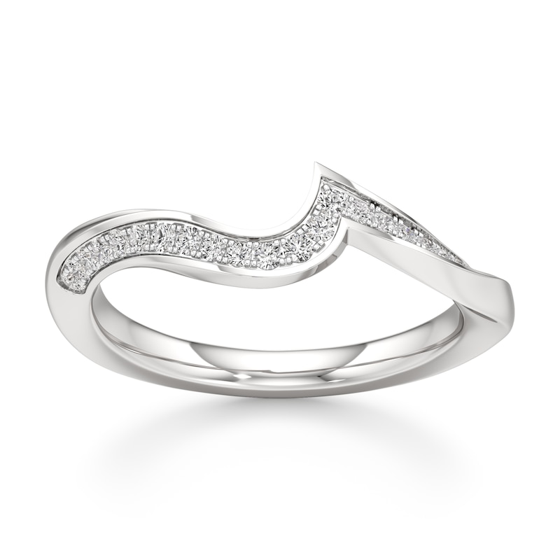 Main Image 1 of J'Lure Lab-Created Diamond Contour Wedding Band 1/5 ct tw 18K White Gold