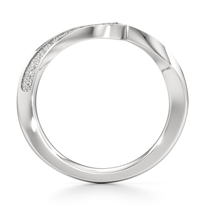 Main Image 2 of J'Lure Lab-Created Diamond Contour Wedding Band 1/5 ct tw 18K White Gold