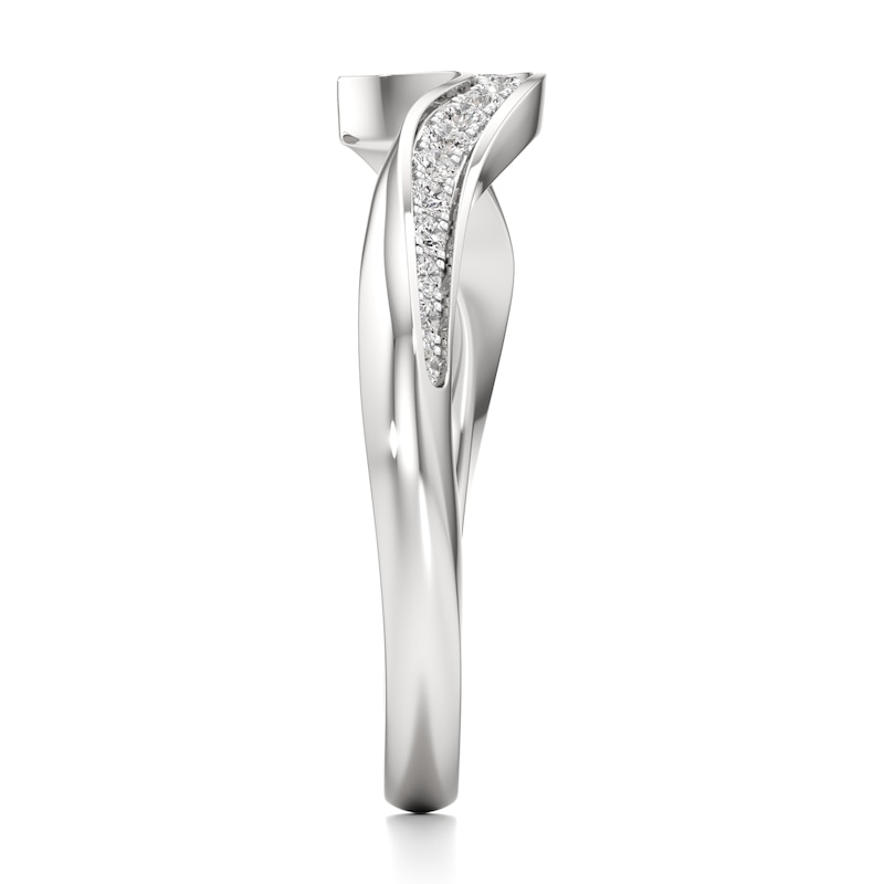 Main Image 3 of J'Lure Lab-Created Diamond Contour Wedding Band 1/5 ct tw 18K White Gold