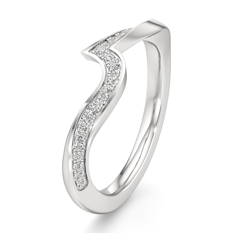 Main Image 4 of J'Lure Lab-Created Diamond Contour Wedding Band 1/5 ct tw 18K White Gold