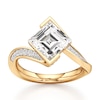 Thumbnail Image 1 of J'Lure Carre Step-Cut Lab-Grown Diamond Bypass Engagement Ring 3-1/3 ct tw 18K Yellow Gold