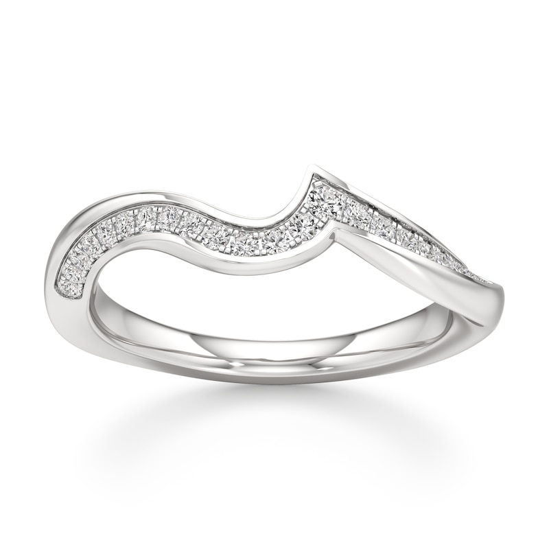 Main Image 1 of J'Lure Lab-Grown Diamond Contour Wedding Band 1/5 ct tw 18K White Gold